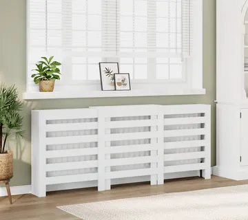 vidaXL Pokrov za radijator bijeli 205x21,5x83,5 cm konstruirano drvo - Venlo