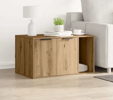vidaXL Kutija z mačji pijesak boja hrasta 80x50x45cm konstruirano drvo - Venlo