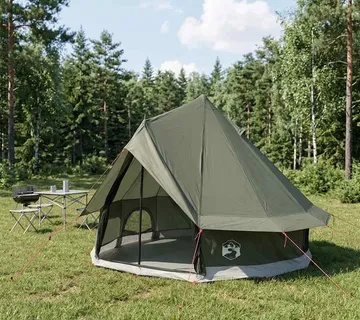 vidaXL Tipi šator 4-osobni Maslinasto zelena Poliester i čelik - Venlo