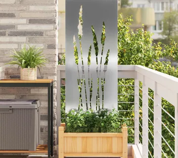 vidaXL Privatnost u vrtu Cvjetni Srebrno 50 x 140 cm Nehrđajući čelik - Venlo