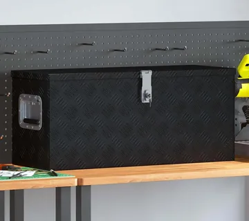 vidaXL Aluminijska kutija 80 x 30 x 35 cm crna - Venlo