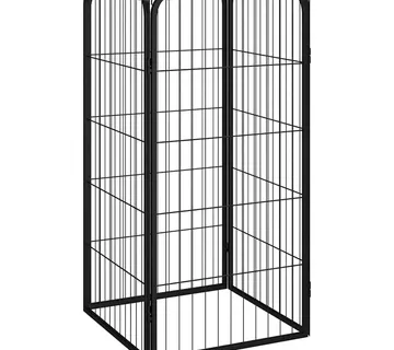 vidaXL Ograda za pse sa 4 panela crna 50 x 100 cm čelik obložen prahom - Venlo