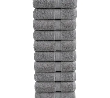 vidaXL Premium ručnici za pranje SOLUND 10 kom. sive 30x30 cm 600 g/m² - Venlo