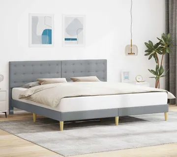 vidaXL Krevetna konstrukcija Svjetlosiva 200 x 200 cm Tkanina - Venlo