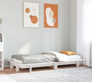 vidaXL Okvir kreveta bez madraca bijeli 90 x 190 cm masivna borovina - Venlo