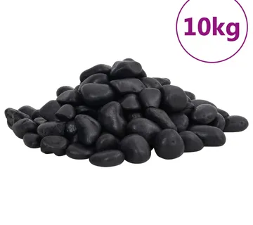 vidaXL Polirani kamenčići 10 kg crni 2 - 5 cm - Venlo