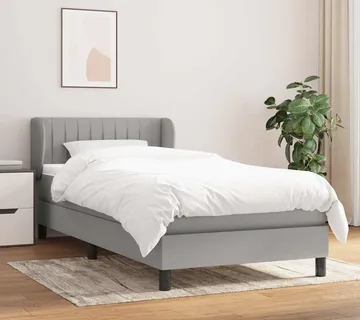 vidaXL Box spring krevet s madracem svjetlosivi 90x190 cm od tkanine - Venlo