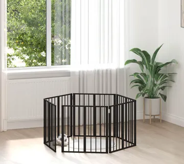 vidaXL Vrata za pse 6 kom. Crna 60 x 60 cm Pocinčani čelik - Venlo