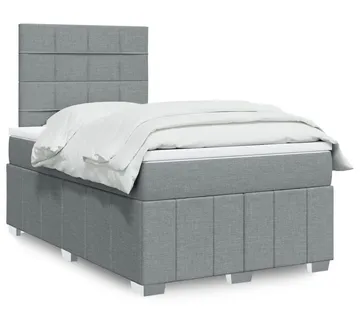vidaXL Krevet s oprugama i madracem svjetlosivi 120x190 cm od tkanine - Venlo