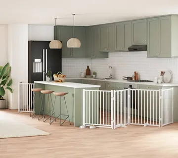vidaXL Vrata za pse s vratašcima 10 panela sklopiva 800 cm drvo topole - Venlo
