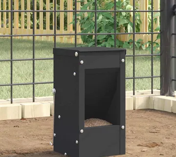 vidaXL Hranilica za zečeve Crna 12,5 x 12,5 x 25 cm 1,5 kg - Venlo