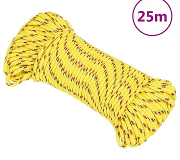 vidaXL Brodski konop žuti 5 mm 25 m od polipropilena - Venlo