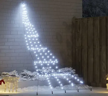 vidaXL LED Božićno drvce s zemljanim klinovima Hladna bijela 306 cm - Venlo