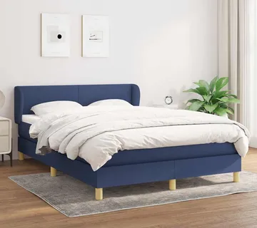 vidaXL Krevet s oprugama i madracem plavi 140 x 190 cm od tkanine - Venlo