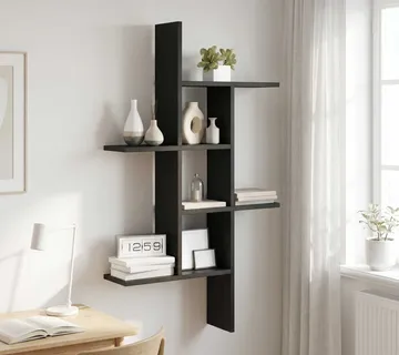 vidaXL Polica na zidu Crni hrast 61 x 15 x 102 cm Konstruirano drvo - Venlo