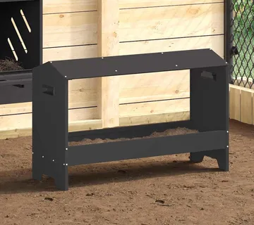 vidaXL Hranilica za kokoške Crna 81 x 32 x 53,5 cm - Venlo