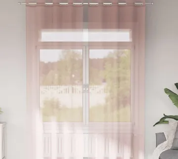 vidaXL Voile zavjese s ušicama 2 kom svijetlo ružičaste 140x260 cm - Venlo