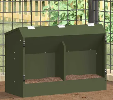 vidaXL Hranilica za zečeve Maslinastozelena 64,5 x 25,5 x 45,5 cm 6 kg - Venlo
