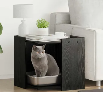 vidaXL Kavez za mačji toalet Crni hrast 53 x 53 x 51 cm - Venlo