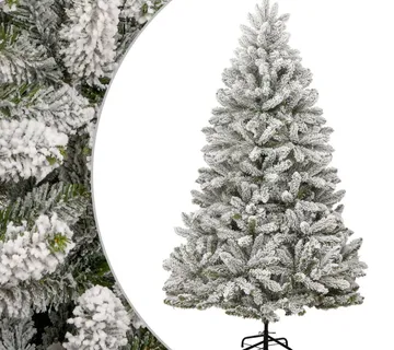 vidaXL Umjetno božićno drvce sa šarkama i snijegom 240 cm - Venlo