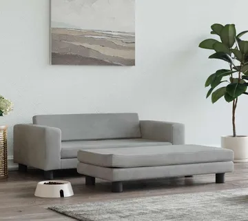 vidaXL Krevet za pse s produžetkom svjetlosivi 100x50x30 cm baršunasti - Venlo