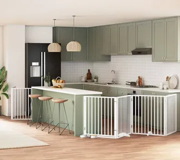 vidaXL Vrata za pse s vratašcima 10 panela sklopiva 800 cm drvo topole - Venlo