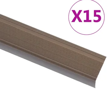 vidaXL Rubnjaci za stepenice L-oblika 15 kom aluminijski 100 cm smeđi - Venlo