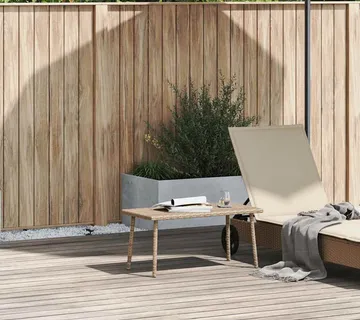 vidaXL Vrtni stolić za kavu pravokutni bež 80x40x37 cm poliratan - Venlo