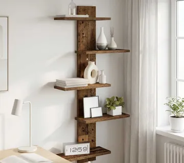 vidaXL Floating polica za zid Staro drvo 48,5 x 15 x 101 cm - Venlo