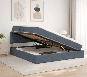 vidaXL Krevet s od storage s uzglavljem Tamnosiva 180 x 200 cm Baršun - Venlo