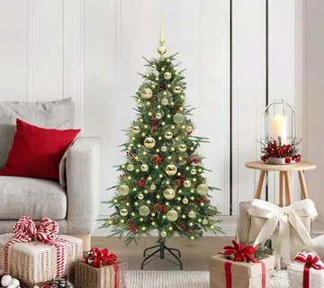 vidaXL Umjetno božićno drvce s nogom s stalakom Zelena 120 cm PE i PVC - Venlo