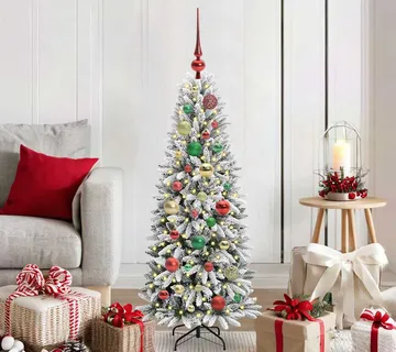 vidaXL Umjetno božićno drvce Bijela 120 cm PVC, plastika, čelik i PE - Venlo