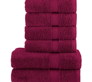 vidaXL 6-dijelni vrhunski set ručnika SOLUND bordo 600 gsm - Venlo