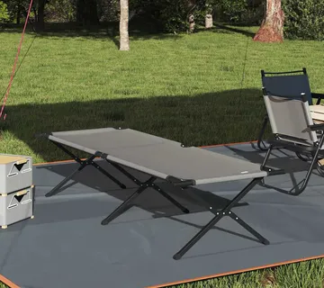 vidaXL Sklopivi kamperski krevet Siva 210 x 80 x 46 cm Oxford tkanina - Venlo