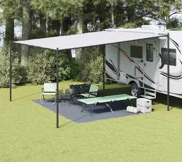 vidaXL Teppi za šator Plava i siva 400 × 300 cm Polietilen - Venlo