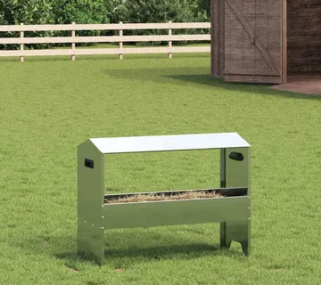 vidaXL Hranilica za stoku Srebrna 79 x 35 x 62 cm 15 kg - Venlo