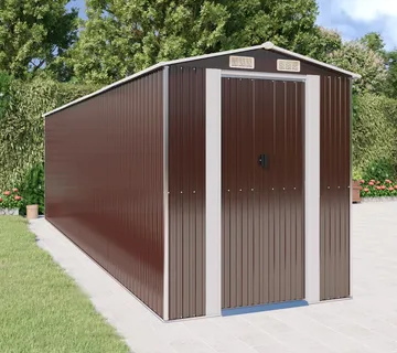 vidaXL Vrtno spremište tamnosmeđe 192x689x223 cm pocinčani čelik - Venlo