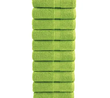vidaXL Premium ručnici za goste SOLUND 10 kom. zelene boje jabuke 30x50 cm 600 g/m² - Venlo