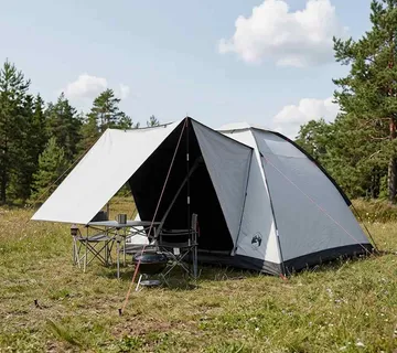 vidaXL Kamping šator 4-osobni Bijeli Blackout Poliester i čelik - Venlo