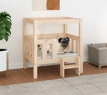 vidaXL Krevet za pse 65,5x50,5x70 cm od masivne borovine - Venlo