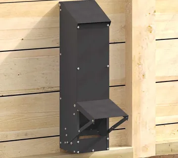 vidaXL Hranilica za piliće Crna 13 x 12 x 51 cm Hladno valjani čelik - Venlo
