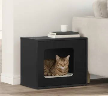 vidaXL Mačja Kuća Crna 51 x 30 x 42,5 cm Konstruirano drvo - Venlo