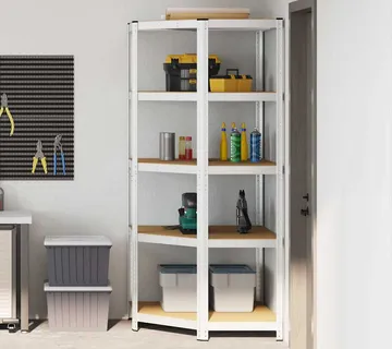 vidaXL Kutna polica Srebrno 90 x 90 x 198 cm Konstruirano drvo - Venlo