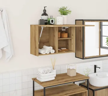 vidaXL Kupaonski zidni ormarić Artisan hrast 60x25x40 cm izrađeno drvo - Venlo