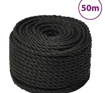 vidaXL Radno uže crni 14 mm 50 m od polipropilena - Venlo