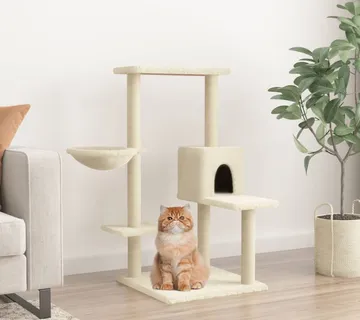 vidaXL Penjalica za mačke sa stupovima za grebanje krem 95 cm - Venlo