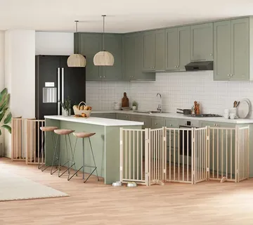 vidaXL Vrata za pse s vratašcima 15 panela sklopiva 750 cm drvo topole - Venlo