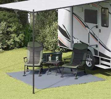 vidaXL Teppi za šator Plava i siva 250 x 250 cm Polietilen - Venlo
