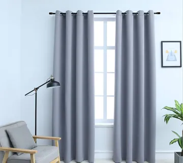 vidaXL Zavjese za zamračivanje s prstenima 2 kom sive 140 x 245 cm - Venlo