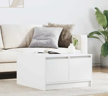 vidaXL stol za kavu s ladicama bijeli 70,5x70x40 cm - Venlo